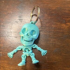 3D Blue Skeleton Keychain Articulated